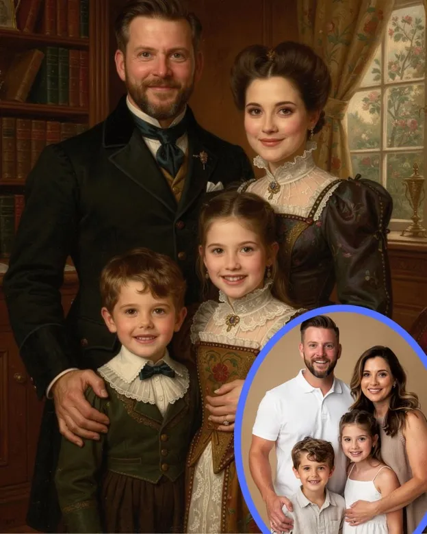Family Victorian portrait